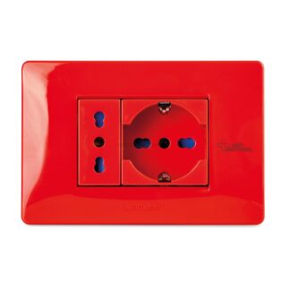 MST21MX153-AB Placca 3 P. PURE RED ANTIBACTERIAL