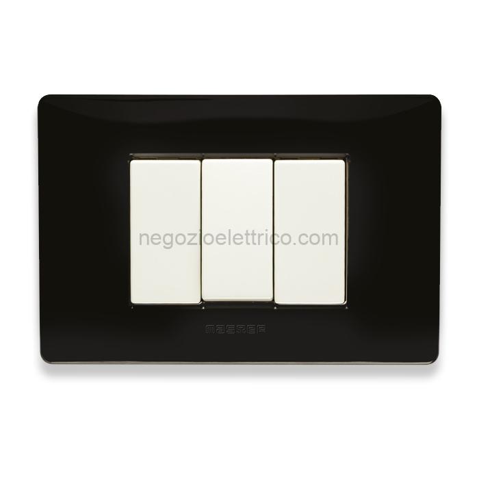MST21MX813 MIX Placca 3 Posti NERO MATT