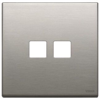 VIW22682.2.11 Placca 2Mx2 Flat nichel spazzolato