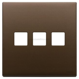 VIW22685.3.12 Placca 3Mx3 Flat BS bronzo scuro spazz.