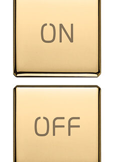 VIW22751.1.82 Due tasti Flat simboli ON/OFF oro