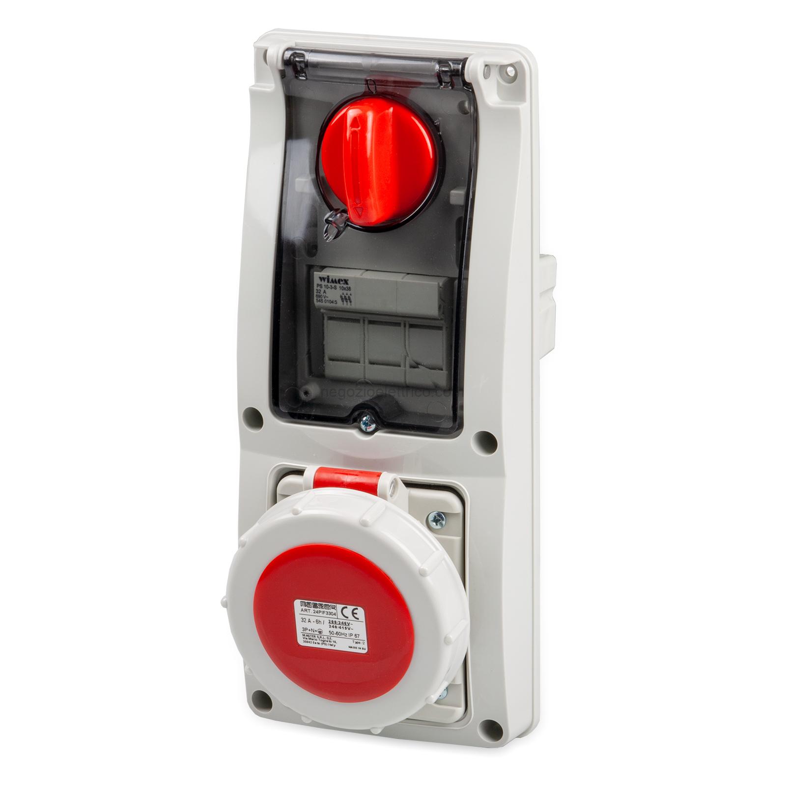 MST24PIF3304 Pr.Int.3P+N+T 32A 380V 6h ROSSA IP67