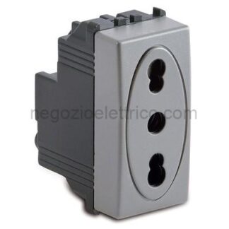 MST33159 STEEL Presa 2P+T 16A P17/11 Bivalente