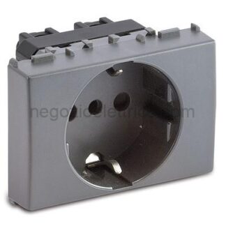 MST33173 STEEL Presa P30 Schuko 2P+T 16A 3 moduli