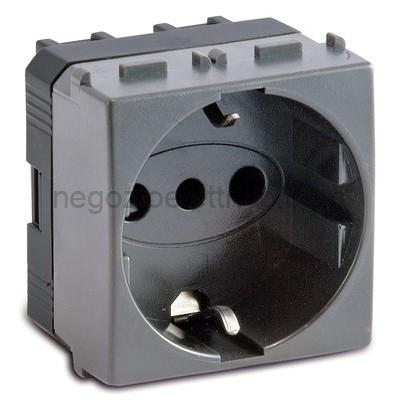 MST33175 STEEL Presa P30 Schuko 2P+T 16A 250V~