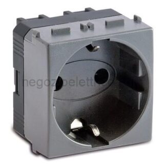 MST33176 STEEL Presa Schuko 2P+T 16A (T laterale)