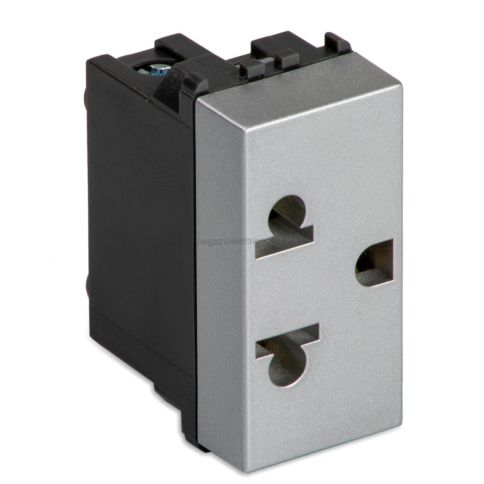 MST33188 STEEL Presa 2P+T 16A250V EUROAMERIC