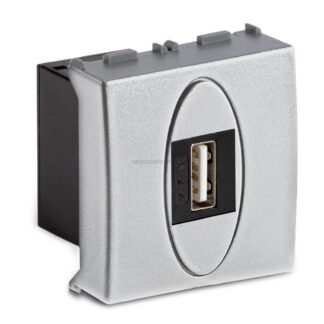 MST33214.2 STEEL Alimentatore USB 5V 2.1A 2M.