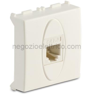 MST36216.2 MODO Presa RJ12 1 Plug 2Mod. 6-6 BIANCO