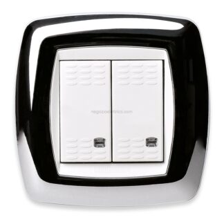 MST39MP222 MODO Placca 2 Posti Stretta CROMO