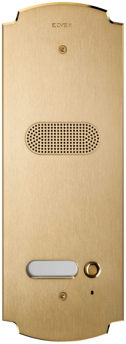 VIW41601 Placca Patavium 2F+ audio 1 puls. ottone