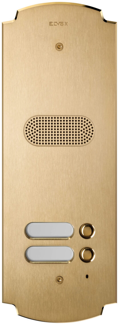 VIW41602 Placca Patavium 2F+ audio 2 puls. ottone