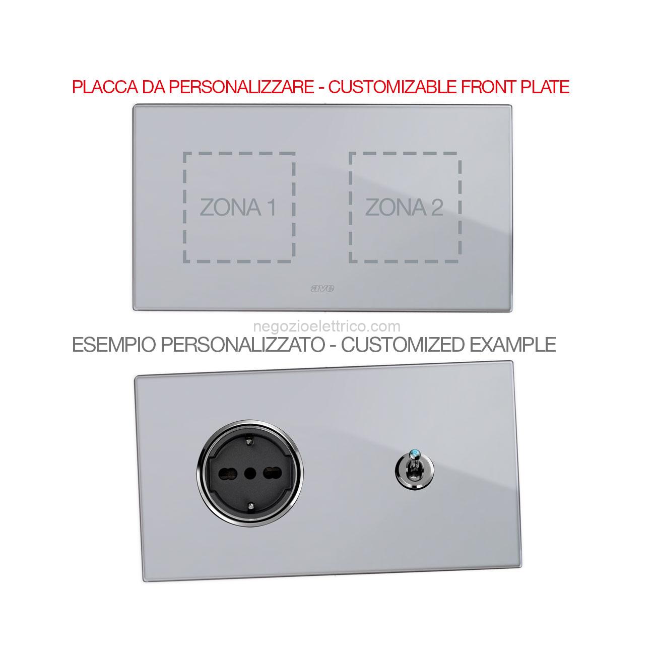 AVE44PV24GO-XX placca mult.pers.vetro grigio 2+2m
