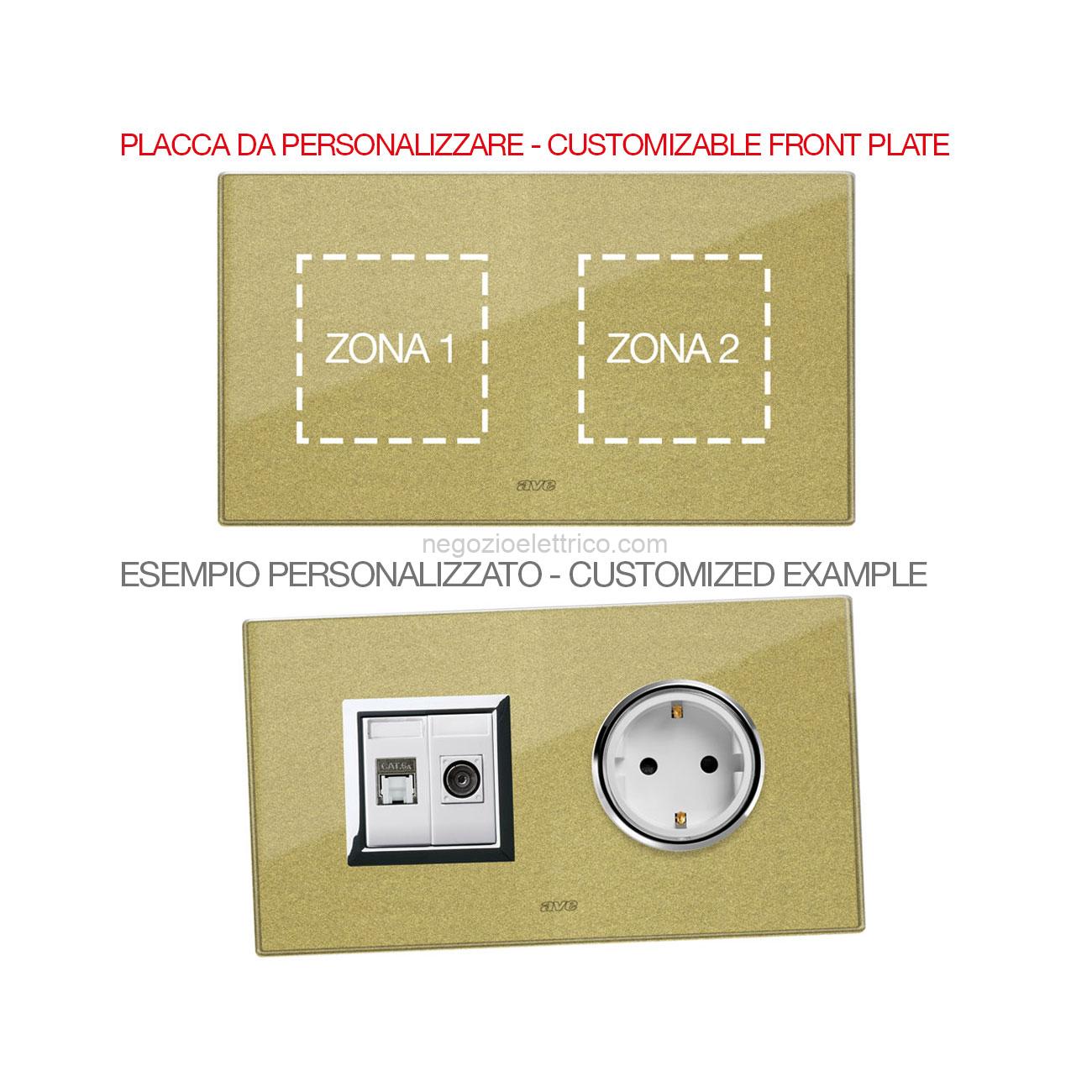 AVE44PV24GOLD-XX placca mult.person. vetro or0 2+2m