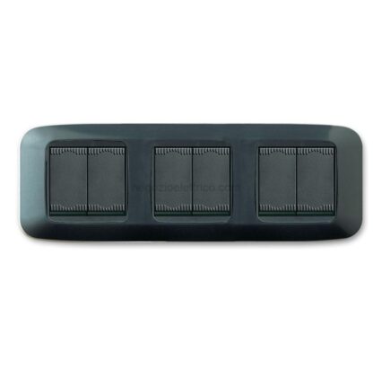 AVE45P26GN placca yes45 tripla 2+2+2m noir