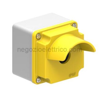 LOVLPZM1A5P pulsant. met. grigio/gialla 1 foro prot.