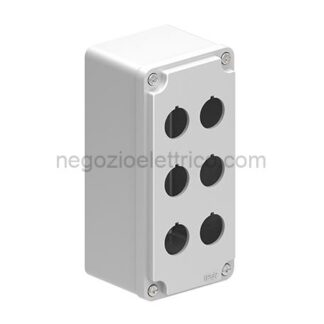 LOVLPZM6CA8 pulsantiera metallica grigia 2x3 fori