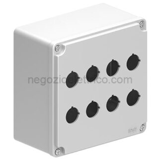 LOVLPZM8CA8 pulsantiera metallica grigia 2x4 fori