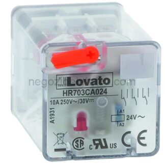 LOVHR703CD048 rele' indust undecal 3sc 10a 48vdc+led