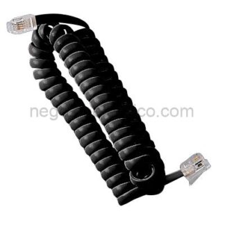 MST80604 Spirale Tel. Mt.3 + plug 4-4 NERO