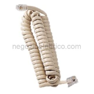 MST80605 Spirale Tel. Mt.3 + plug 4-4 Avorio
