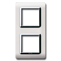 AVE44P34BLC placca tecn.44 bianco co.cromo 2+2m
