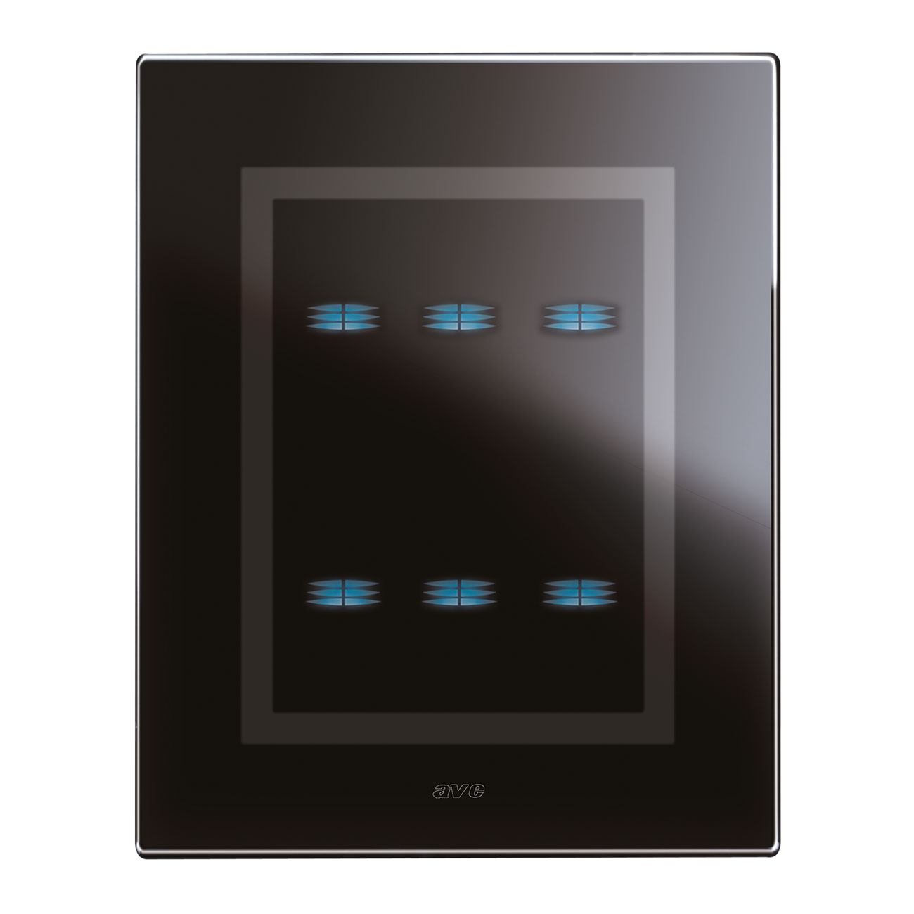 AVE44PVTC33NAL placca touch vetro nero asso.3+3com