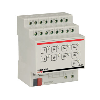 AVE53KNX-8OUT attuatore knx 8/4ch luci/tapp 4 din