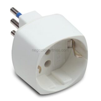 MSTAS05811 Adatt.Schuko10A+T Bianco c.Sicurezza