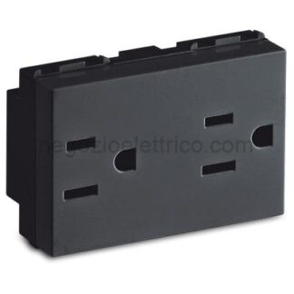 MSTAS31186.2 Presa Americ.doppia 2P+T 15A 127V GRIGIO