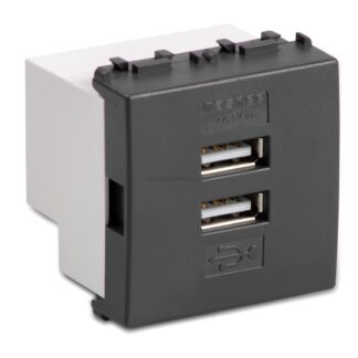 MSTAS31213.2 Alimentatore 2 USB 5V 4A 2m. MODO GRIGIO