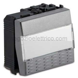 MSTAS33040 Pulsante Portanome 1P 16A 2 mod. STEEL