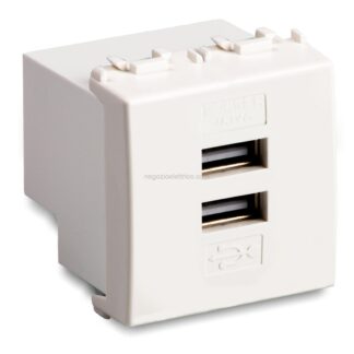 MSTAS36213.2 Alimentatore 2 USB 5V 4A 2m. MODO BIANCO