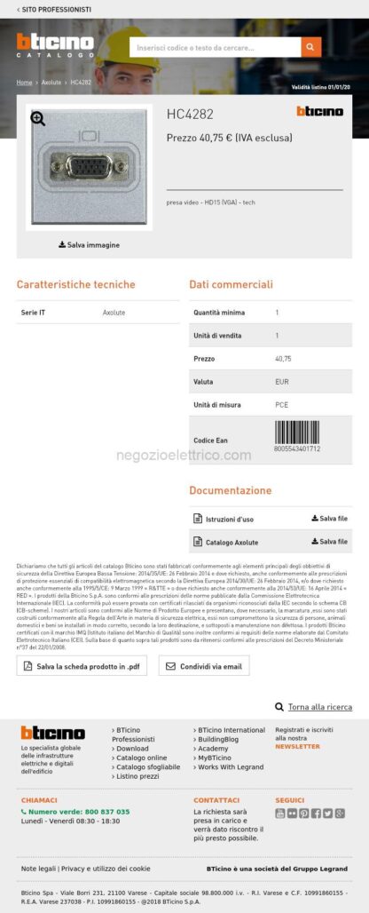 BTIHC4282 Axolute - presa video HD15 - immagine 3