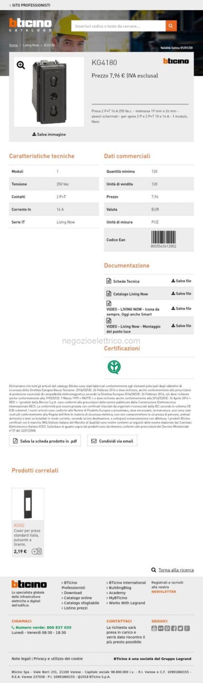 BTIKG4180 L.NOW - presa 2P+T 10/16A 250Vac bipas.nera - immagine 3