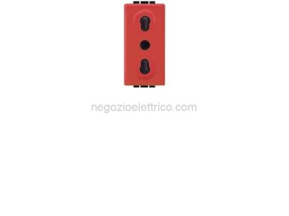 BTIL4180R living int - presa bipasso 2P+T rossa