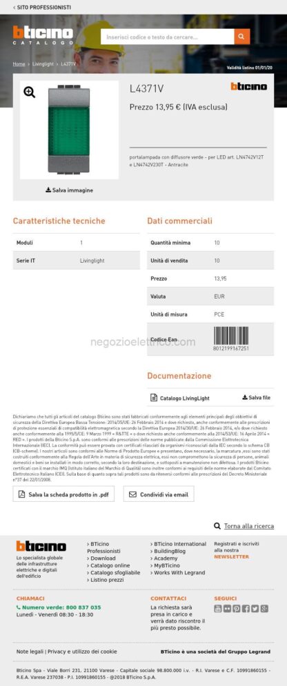 BTIL4371V living int - portalampada spia verde - immagine 4