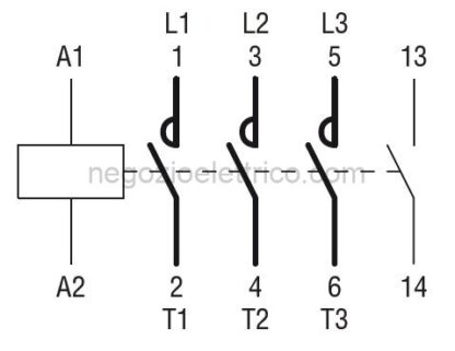 LOVBF2510A024 contattore tripolare, corrente di impiego ie (ac3) = 25a, bobina in ac 50/60hz, 24vac, 1na ausiliari - immagine 3