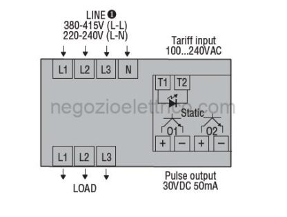 LOVDMED300T2 contatore energia dig.80a trif.2out pr. - immagine 3