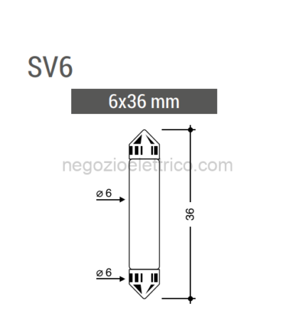 RE5452027SM Lampada siluro 6x36 incandescenza 24V 3W - immagine 2