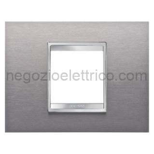 GEWGW16202MI PLACCA LUX 2P INOX SPAZZOLATO