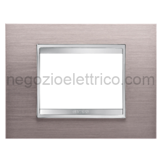 GEWGW16203MS PLACCA LUX 3P METAL.ALLUMINIO SPAZZOLATO