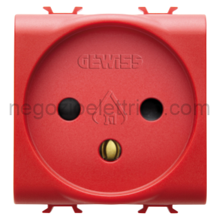 GEWGW10291 PRESA 2M 2P+T 16A L.DEDIC.ST.ISR.ROSSA