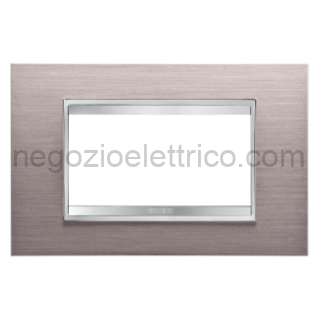 GEWGW16204MS PLACCA LUX 4P METAL.ALLUMINIO SPAZZOLATO