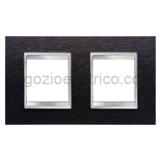 GEWGW16223MA PLACCA LUX INT.2+2P O.ALLUMINIO NERO