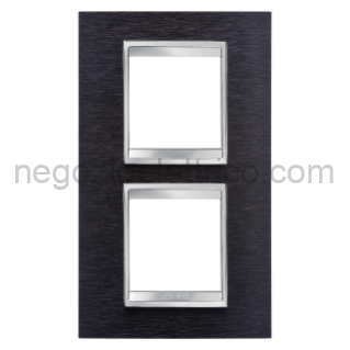 GEWGW16224MA PLACCA LUX INT.2+2P V.71 ALLUMINIO NERO