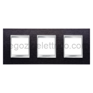 GEWGW16226MA PLACCA LUX INT.2+2+2P O.ALLUMINIO NERO