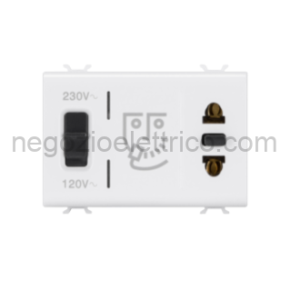 GEWGW10331 PRESA PER RASOIO+TRASF.ISOL.3M BIANCO