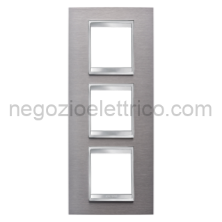 GEWGW16227MI PLACCA LUX INT.2+2+2P V.INOX SPAZZOLATO