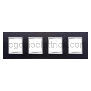 GEWGW16228MA PLACCA LUX INT.2+2+2+2P O.ALLUMINIO NERO